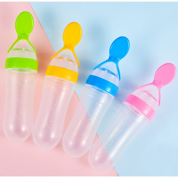 Colher Mamadeira de Silicone Para Bebê