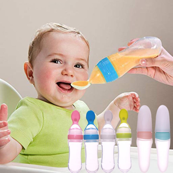 Colher Mamadeira de Silicone Para Bebê