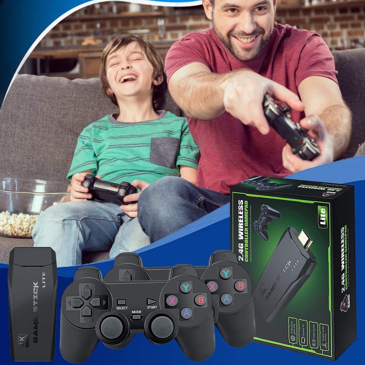 Vídeo Game Portátil Retro 4K com 10.000 Jogos + Dois Controles Sem